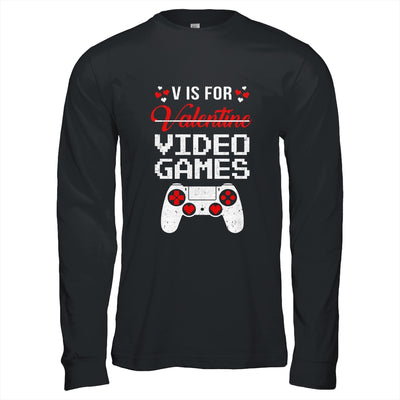 V Is For Video Games Valentines Day Funny Gamer Boy Men Gift T-Shirt & Hoodie | Teecentury.com