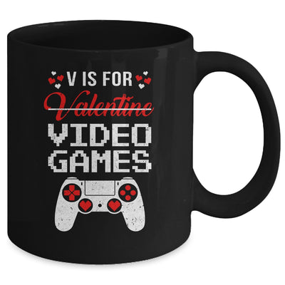 V Is For Video Games Valentines Day Funny Gamer Boy Men Gift Mug Coffee Mug | Teecentury.com
