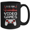 V Is For Video Games Valentines Day Funny Gamer Boy Men Gift Mug Coffee Mug | Teecentury.com