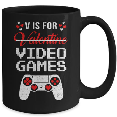 V Is For Video Games Valentines Day Funny Gamer Boy Men Gift Mug Coffee Mug | Teecentury.com