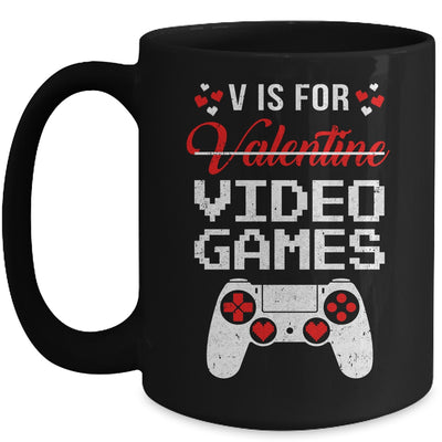 V Is For Video Games Valentines Day Funny Gamer Boy Men Gift Mug Coffee Mug | Teecentury.com