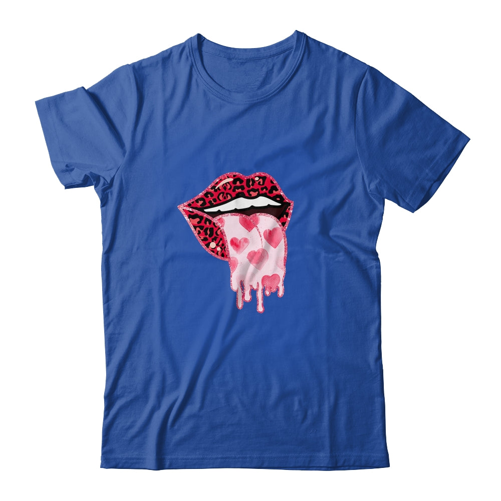 Valentine's Day Lip Tongue Out Leopard Lips Heart Tongue T-Shirt & Tank Top | Teecentury.com