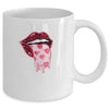 Valentine's Day Lip Tongue Out Leopard Lips Heart Tongue Mug Coffee Mug | Teecentury.com
