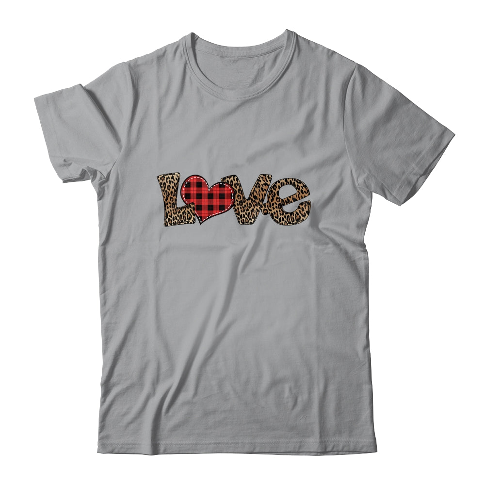 Valentine's Day Love Heart Graphic Buffalo Leopard Printed T-Shirt & Tank Top | Teecentury.com