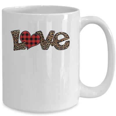 Valentine's Day Love Heart Graphic Buffalo Leopard Printed Mug Coffee Mug | Teecentury.com