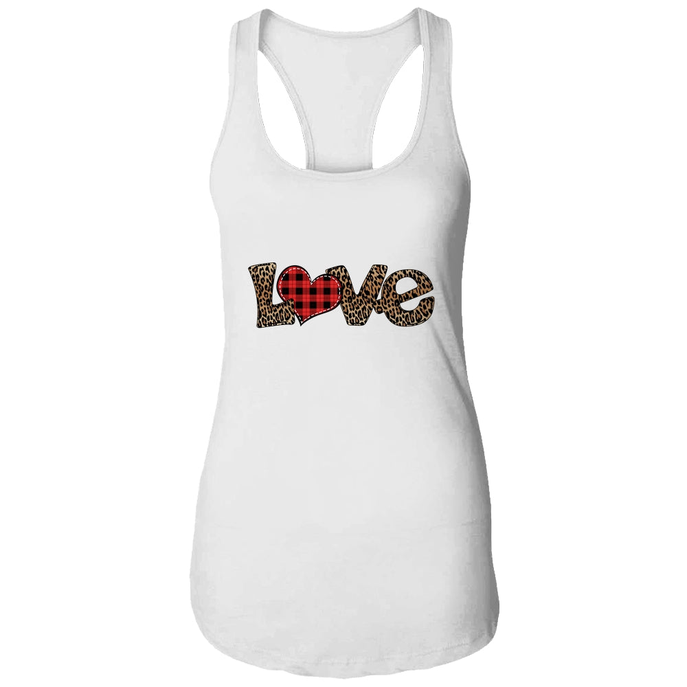 Valentine's Day Love Heart Graphic Buffalo Leopard Printed T-Shirt & Tank Top | Teecentury.com