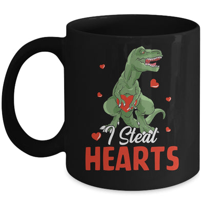 Valentines Day Dinosaur I Steal Hearts T-Rex Boys Kids Gift Mug Coffee Mug | Teecentury.com
