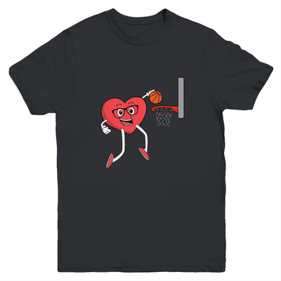 Valentines Day Heart Dunking Basketball Boys Girls Kids Gift Youth Youth Shirt | Teecentury.com