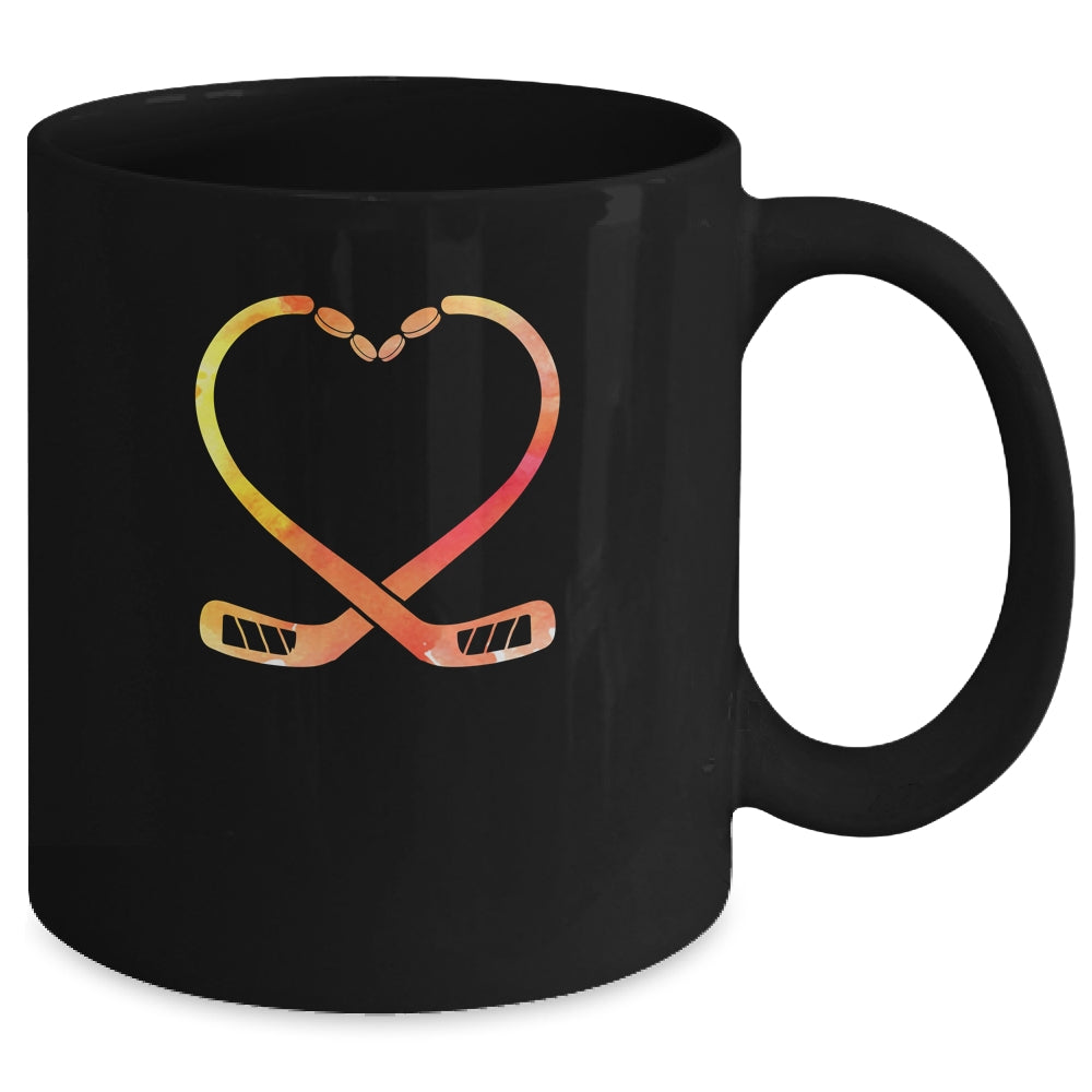 Valentines Day Heart Hockey Stick Gift Mug Coffee Mug | Teecentury.com