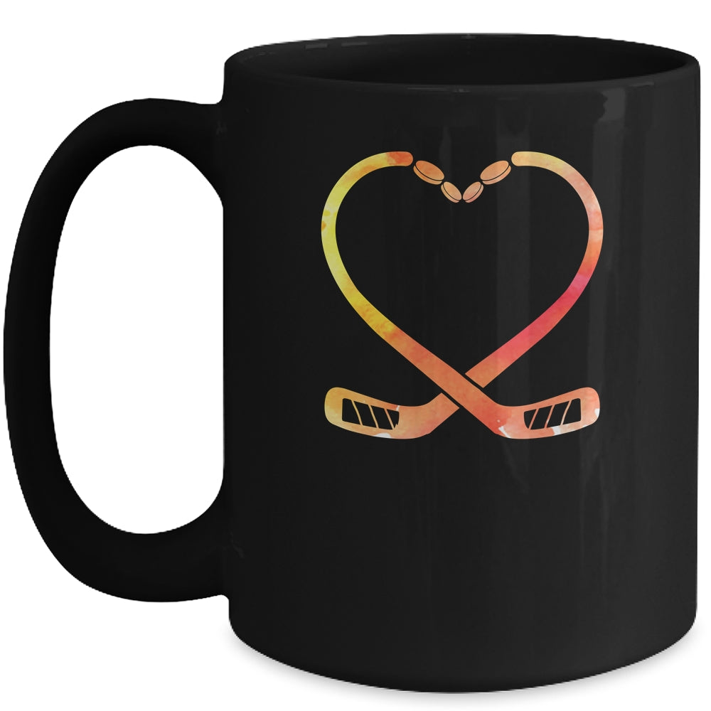 Valentines Day Heart Hockey Stick Gift Mug Coffee Mug | Teecentury.com