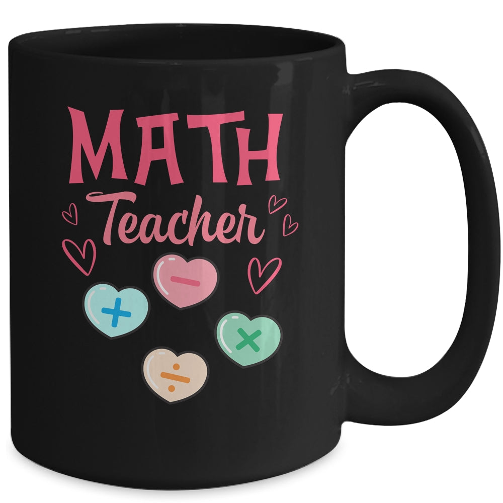 Valentines Day Math Teacher Design With Hearts Mug Coffee Mug | Teecentury.com