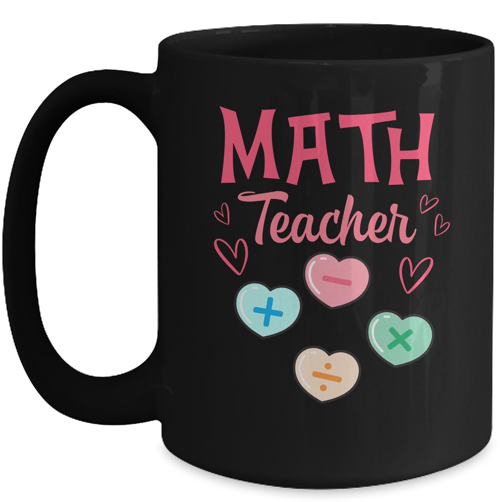 Valentines Day Math Teacher Design With Hearts Mug Coffee Mug | Teecentury.com