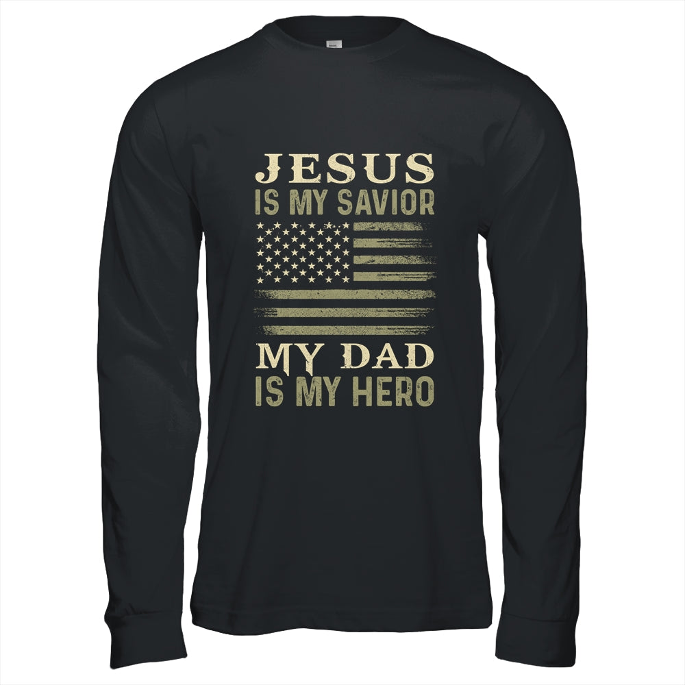 Veteran Father's Day Jesus Is My Savior My Dad Is My Hero T-Shirt & Hoodie | Teecentury.com