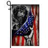 Veteran Stand For The Flag Kneel For The Cross Jesus American Flag Flag | Teecentury.com