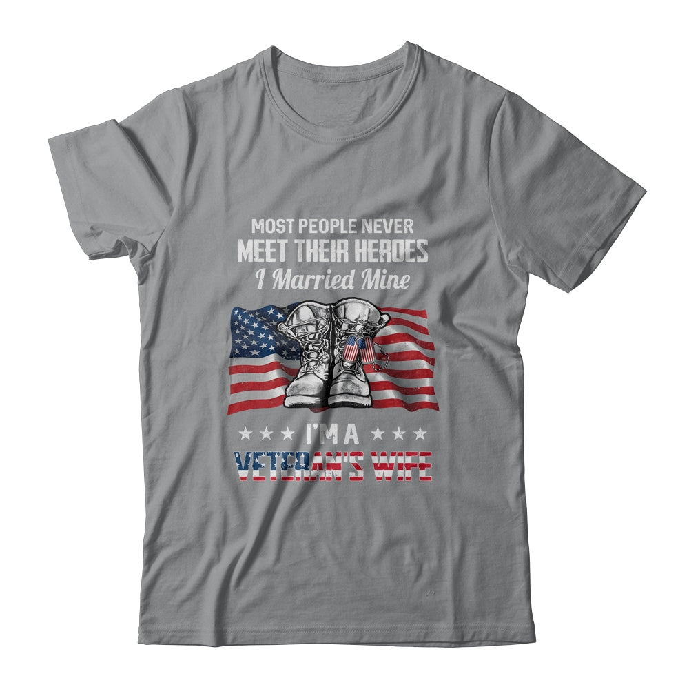 Veteran's Wife Hero Married Mine T-Shirt & Hoodie | Teecentury.com