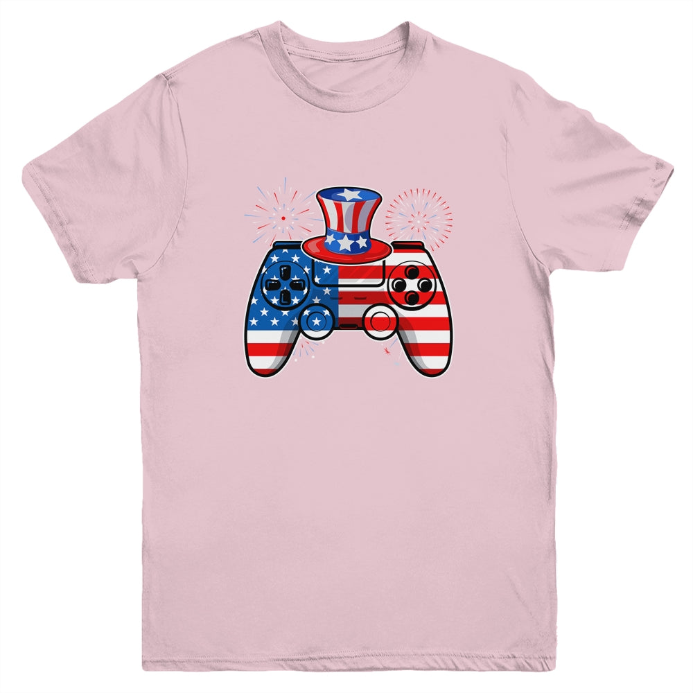 Video Game 4th Of July Gaming Funny Boys Kids Teens Gamer Youth Youth Shirt | Teecentury.com
