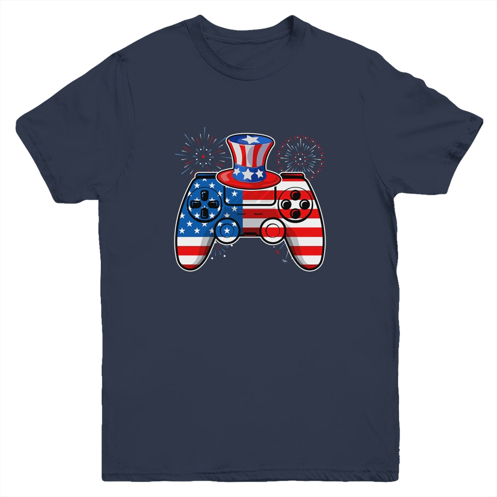 Video Game 4th Of July Gaming Funny Boys Kids Teens Gamer Youth Youth Shirt | Teecentury.com