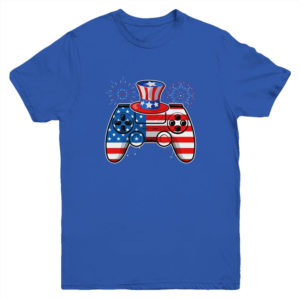Video Game 4th Of July Gaming Funny Boys Kids Teens Gamer Youth Youth Shirt | Teecentury.com