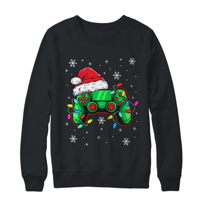 Video Game Controller Christmas Santa Hat Gamer Boys Shirt & Sweatshirt | teecentury