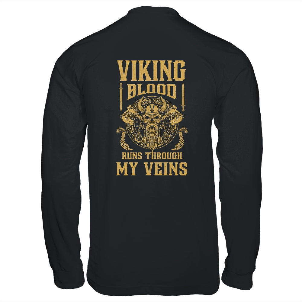 Viking Blood Runs Through My Veins Viking Ship T-Shirt & Hoodie | Teecentury.com