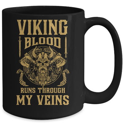 Viking Blood Runs Through My Veins Viking Ship Mug Coffee Mug | Teecentury.com