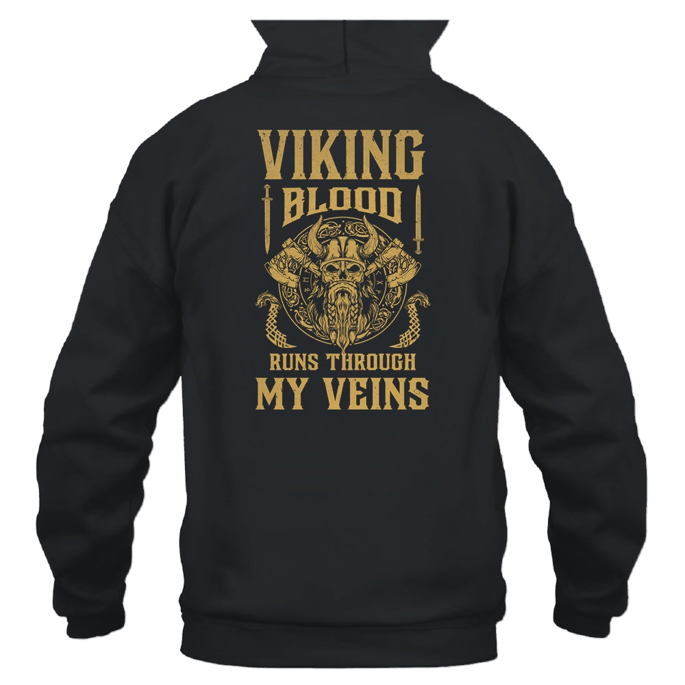 Viking Blood Runs Through My Veins Viking Ship T-Shirt & Hoodie | Teecentury.com