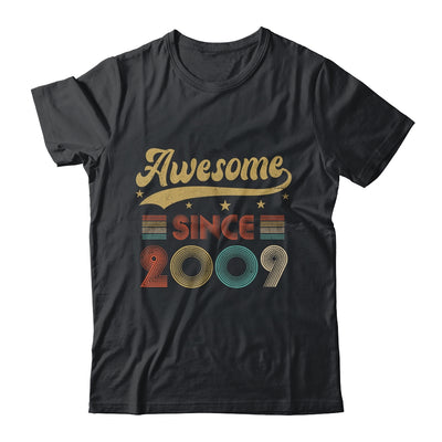 Vintage 14 Birthday Decorations Men Women Awesome Since 2009 Shirt & Tank Top | teecentury