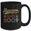 Vintage 14 Birthday Decorations Men Women Awesome Since 2009 Mug | teecentury