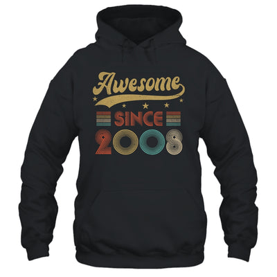 Vintage 15 Birthday Decorations Men Women Awesome Since 2008 Shirt & Tank Top | teecentury