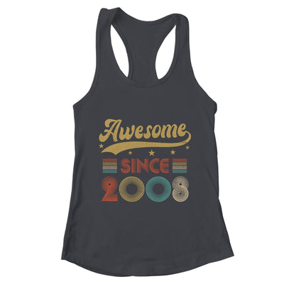 Vintage 15 Birthday Decorations Men Women Awesome Since 2008 Shirt & Tank Top | teecentury