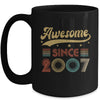 Vintage 16 Birthday Decorations Men Women Awesome Since 2007 Mug | teecentury