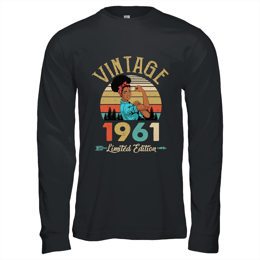Vintage 1961 61th Birthday Afro Black Woman 61 Years Old Shirt & Hoodie | teecentury