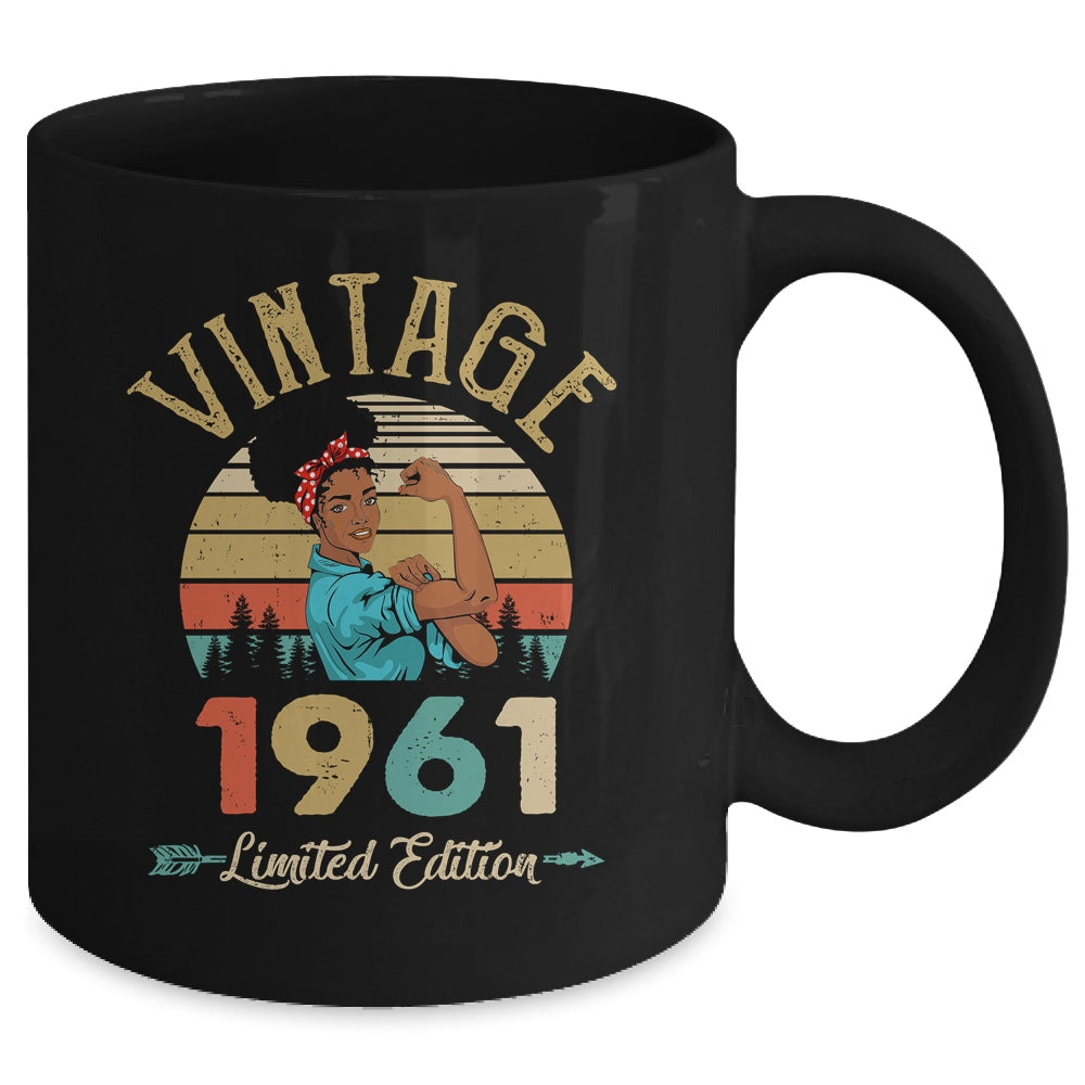 Vintage 1961 61th Birthday Afro Black Woman 61 Years Old Mug | teecentury