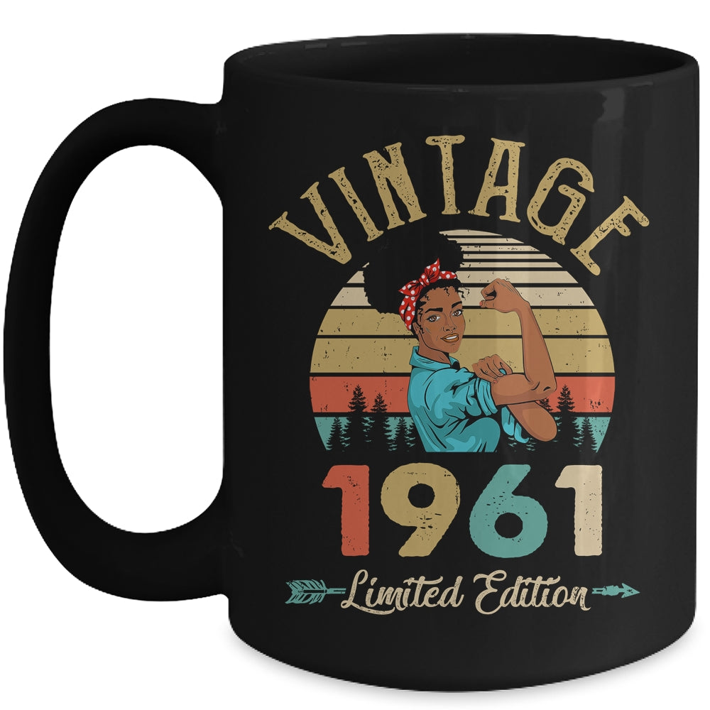 Vintage 1961 61th Birthday Afro Black Woman 61 Years Old Mug | teecentury