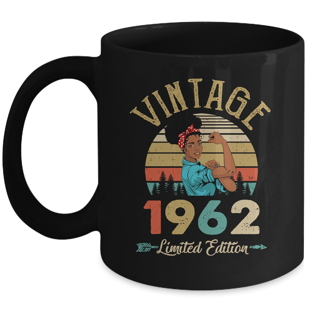Vintage 1962 60th Birthday Afro Black Woman 60 Years Old Mug | teecentury