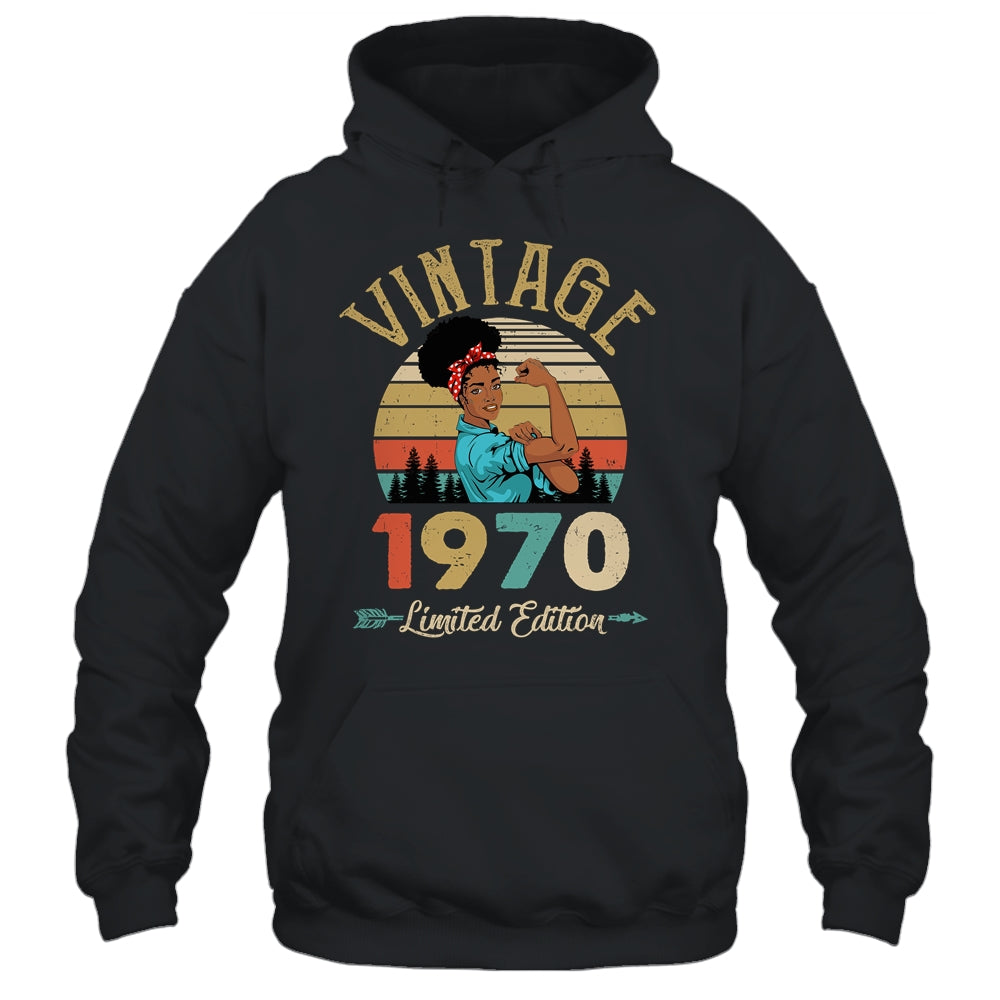 Vintage 1970 52th Birthday Afro Black Woman 52 Years Old Shirt & Hoodie | teecentury