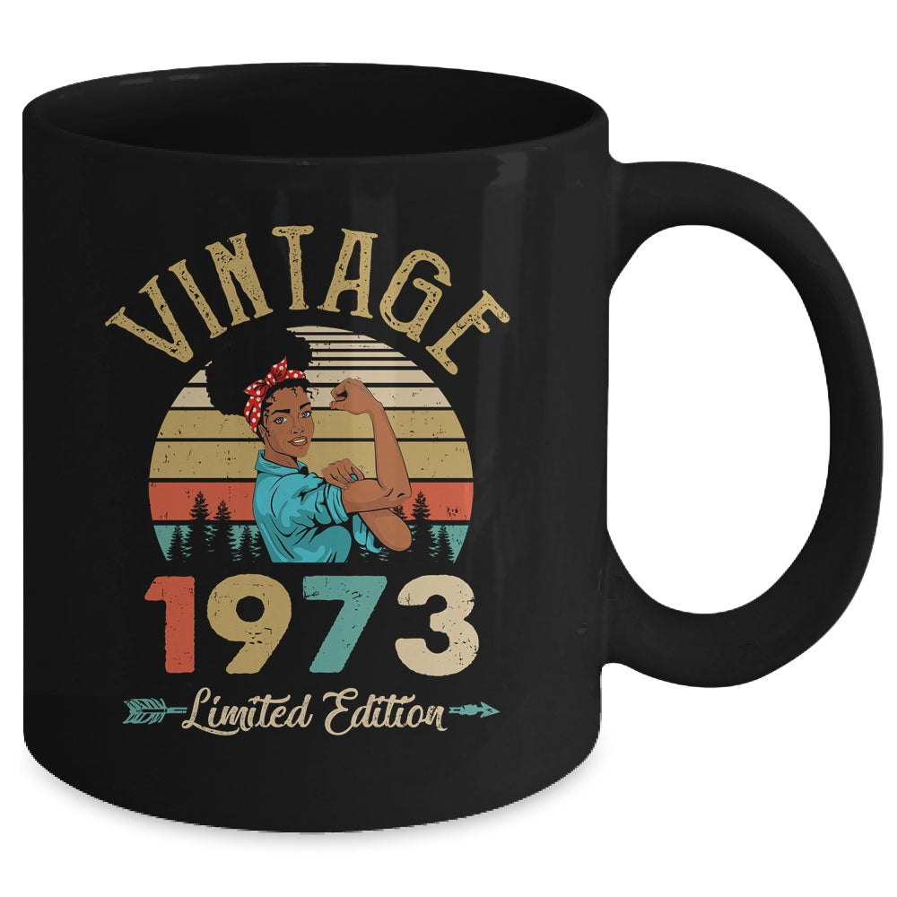 Vintage 1973 49th Birthday Afro Black Woman 49 Years Old Mug | teecentury