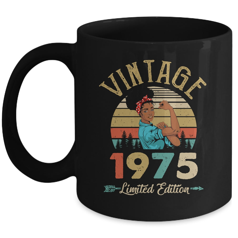 Vintage 1975 47th Birthday Afro Black Woman 47 Years Old Mug | teecentury
