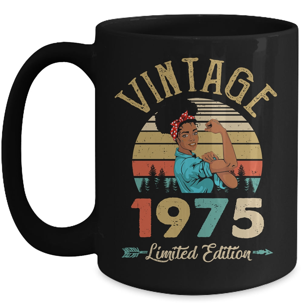 Vintage 1975 47th Birthday Afro Black Woman 47 Years Old Mug | teecentury