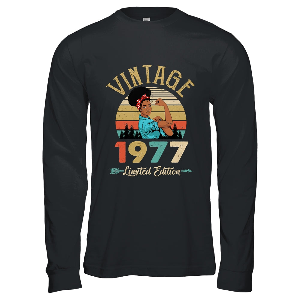 Vintage 1977 45th Birthday Afro Black Woman 45 Years Old Shirt & Hoodie | teecentury