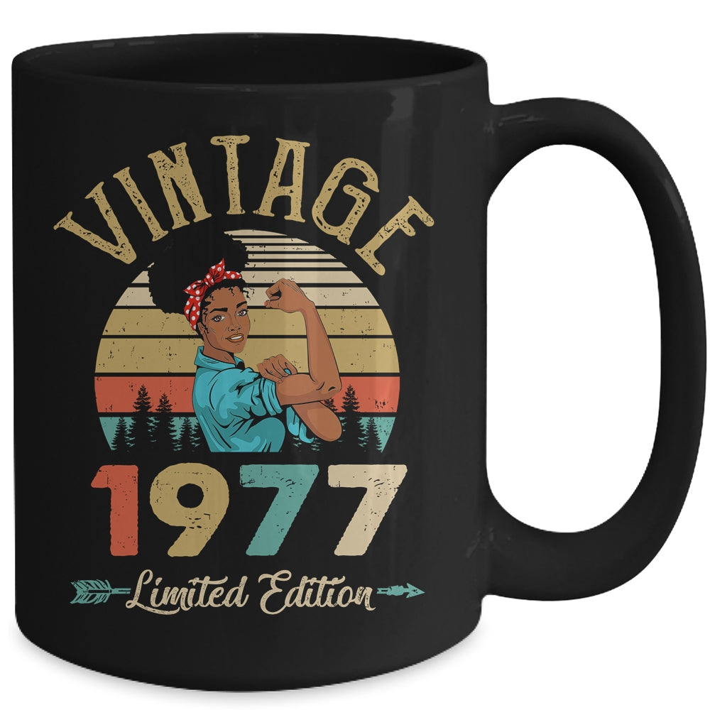 Vintage 1977 45th Birthday Afro Black Woman 45 Years Old Mug | teecentury