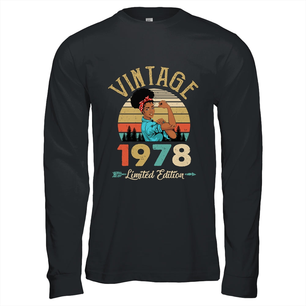 Vintage 1978 44th Birthday Afro Black Woman 44 Years Old Shirt & Hoodie | teecentury