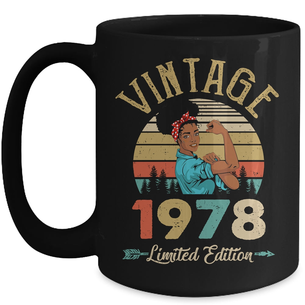 Vintage 1978 44th Birthday Afro Black Woman 44 Years Old Mug | teecentury