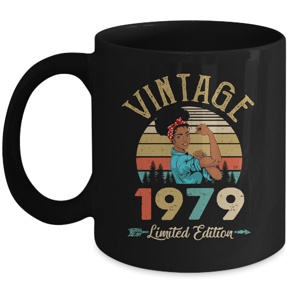 Vintage 1979 43th Birthday Afro Black Woman 43 Years Old Mug | teecentury