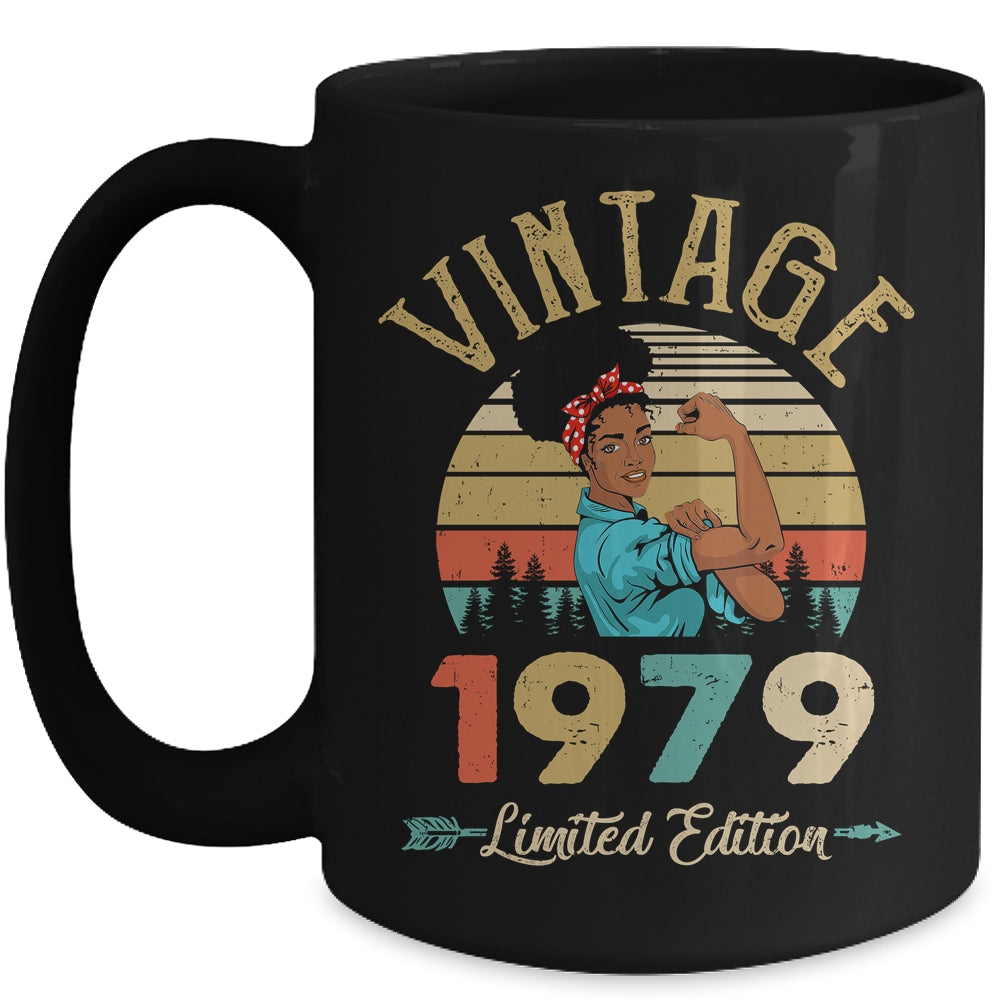 Vintage 1979 43th Birthday Afro Black Woman 43 Years Old Mug | teecentury