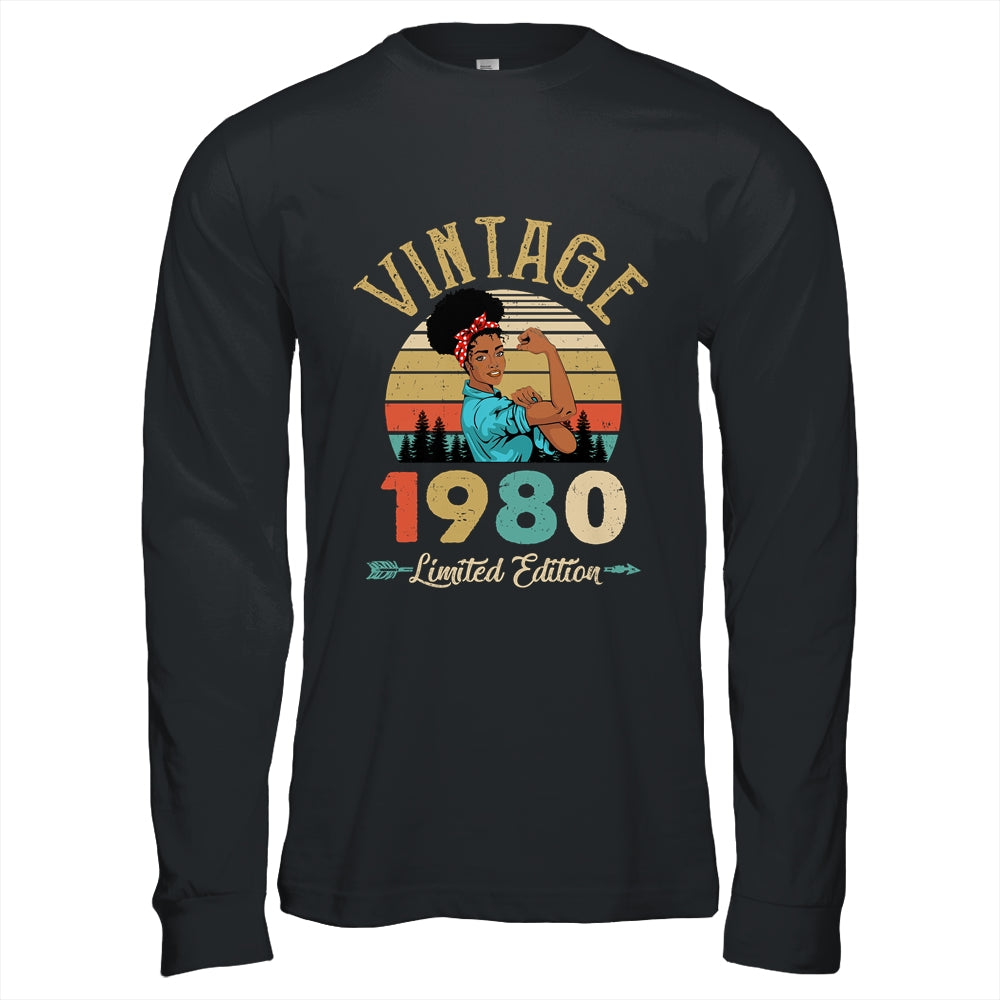 Vintage 1980 42th Birthday Afro Black Woman 42 Years Old Shirt & Hoodie | teecentury
