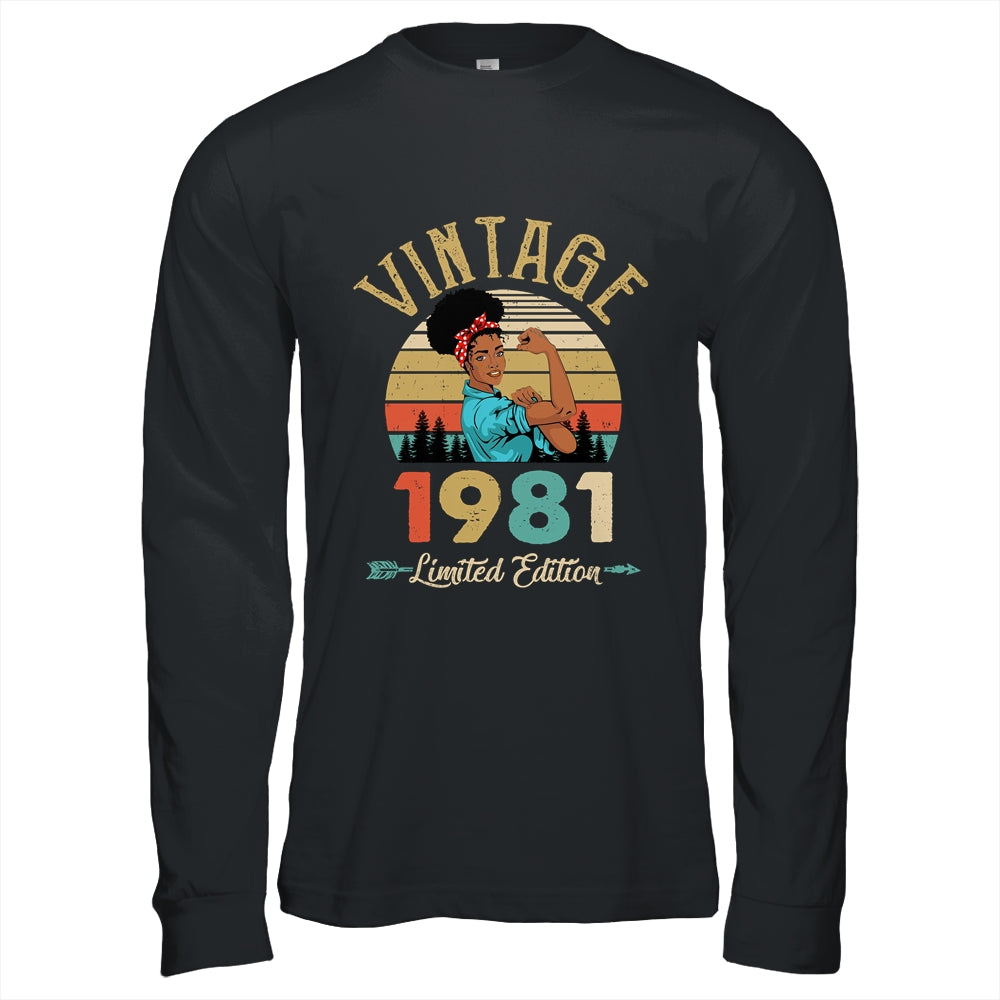 Vintage 1981 41th Birthday Afro Black Woman 41 Years Old Shirt & Hoodie | teecentury