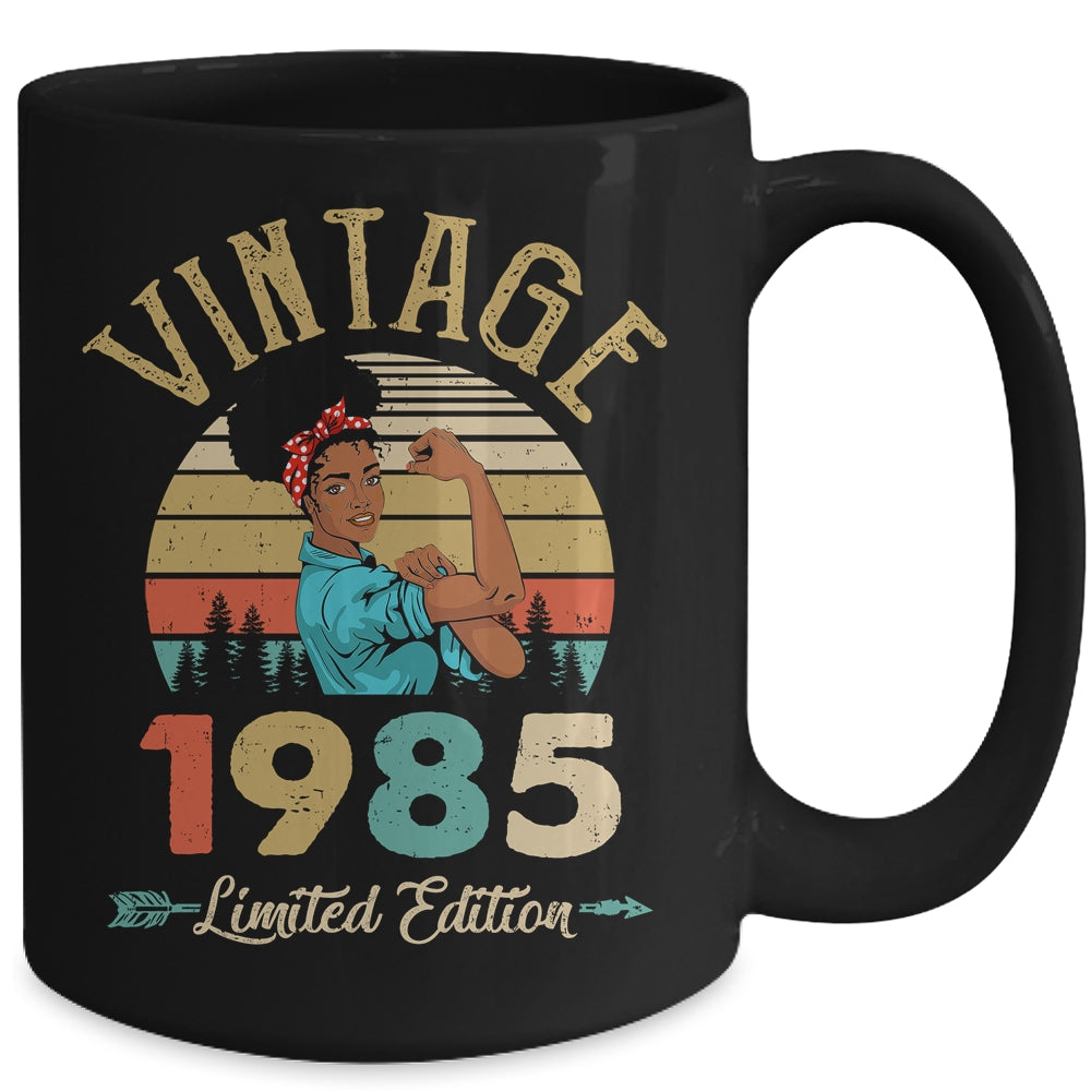 Vintage 1985 37th Birthday Afro Black Woman 37 Years Old Mug | teecentury