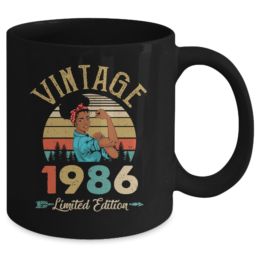 Vintage 1986 36th Birthday Afro Black Woman 36 Years Old Mug | teecentury