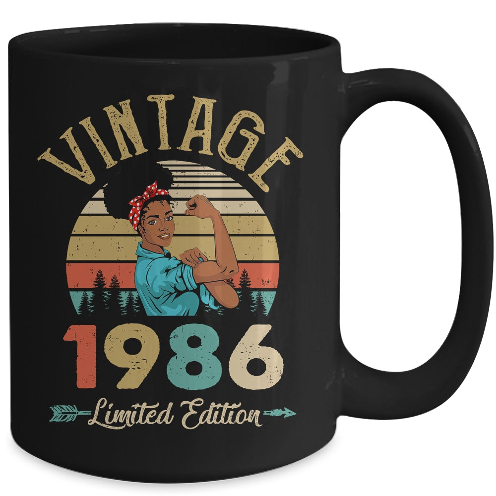 Vintage 1986 36th Birthday Afro Black Woman 36 Years Old Mug | teecentury